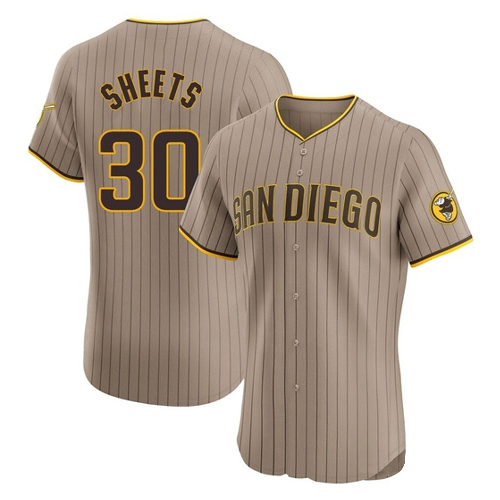Davalo S.Diego Padres #30 Gavin Sheets Player Khaki Home Limited Elite Stitched Jerseys
