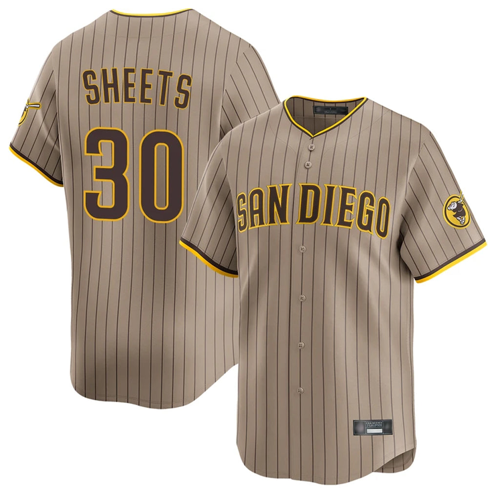 Davalo S.Diego Padres #30 Gavin Sheets Player Khaki Home Limited Stitched Jerseys
