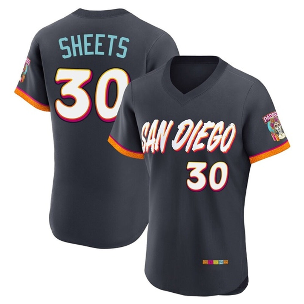 Davalo S.Diego Padres #30 Gavin Sheets Player Obsidian 2026 City Connect Home Limited Elite T-shirt Stitched Jerseys