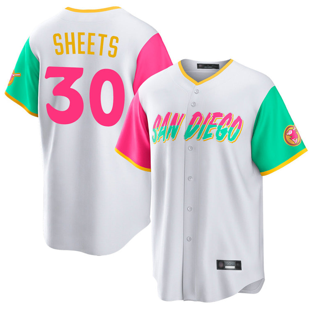 Davalo S.Diego Padres #30 Gavin Sheets Player White City Connect Home Game Stitched Jerseys