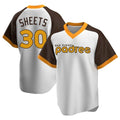 Davalo S.Diego Padres #30 Gavin Sheets Player White Home Cooperstown Collection Replica Game Stitched Jerseys