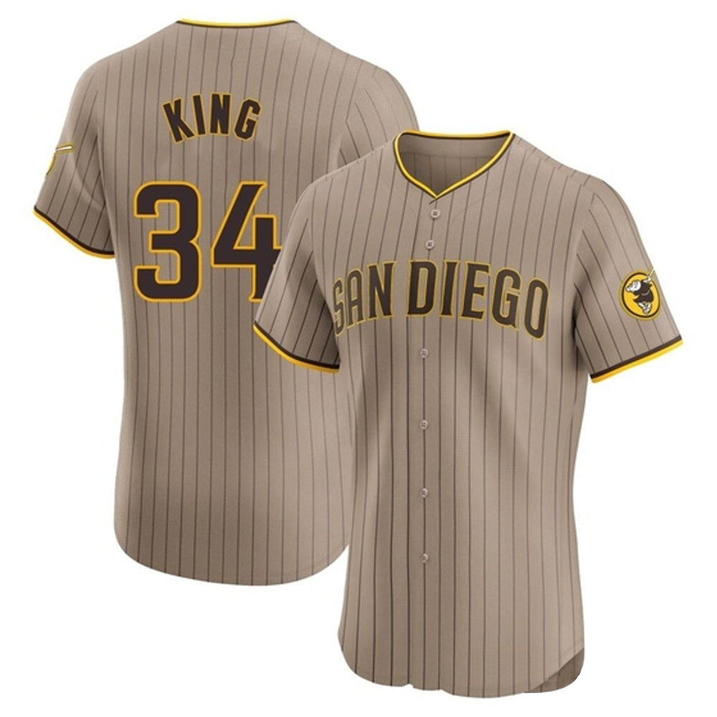 Davalo S.Diego Padres #34 Michael King Player Khaki Home Limited Elite Stitched Jerseys