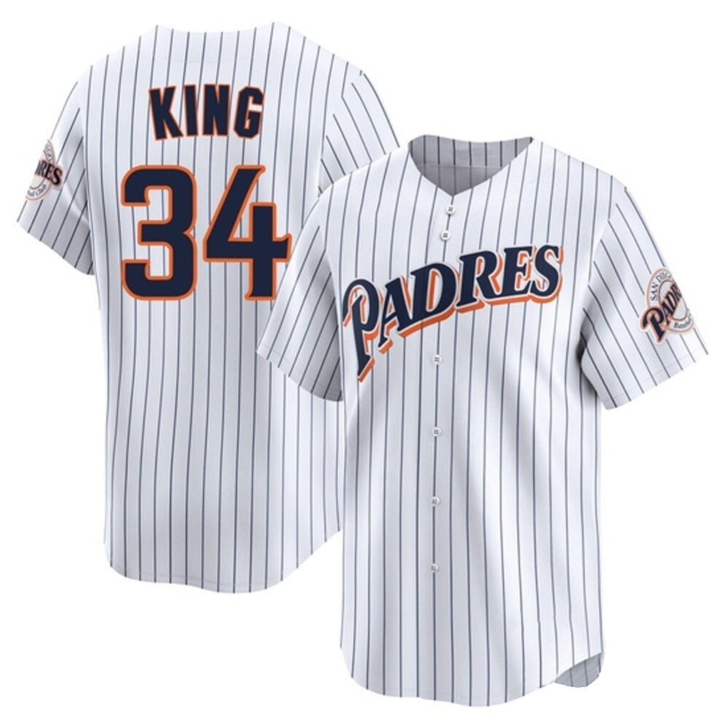 Davalo S.Diego Padres #34 Michael King Player White Cooperstown Collection Limited Home Stitched Jerseys