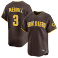 Davalo S.Diego Padres #3 Jackson Merrill Player Brown Home Limited Stitched Jerseys