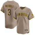 Davalo S.Diego Padres #3 Jackson Merrill Player Khaki Home Limited Stitched Jerseys
