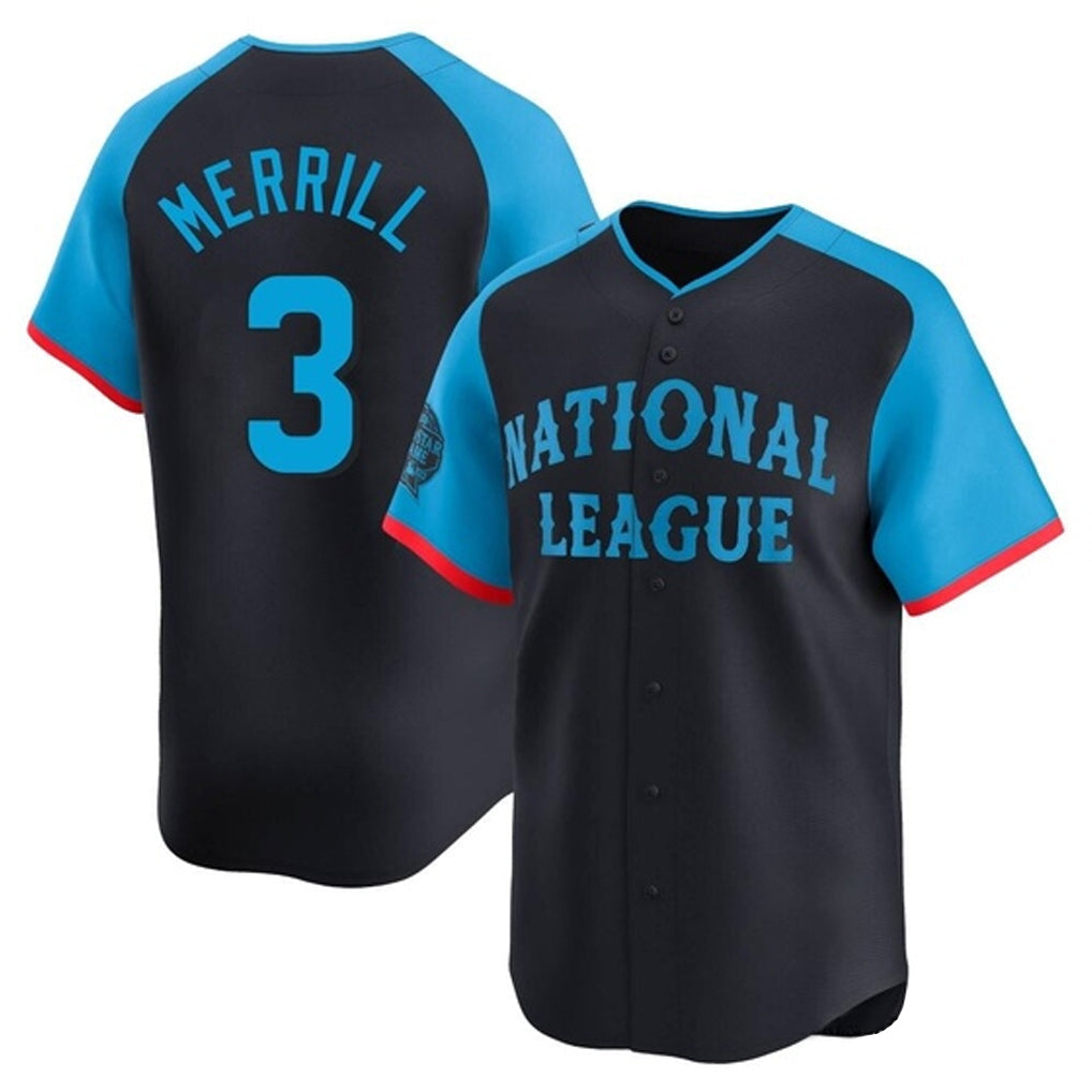 Davalo S.Diego Padres #3 Jackson Merrill Player National League Navy All-Star Game Limited Stitched Jerseys