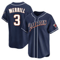 Davalo S.Diego Padres #3 Jackson Merrill Player Navy Cooperstown Collection Limited Home Stitched Jerseys