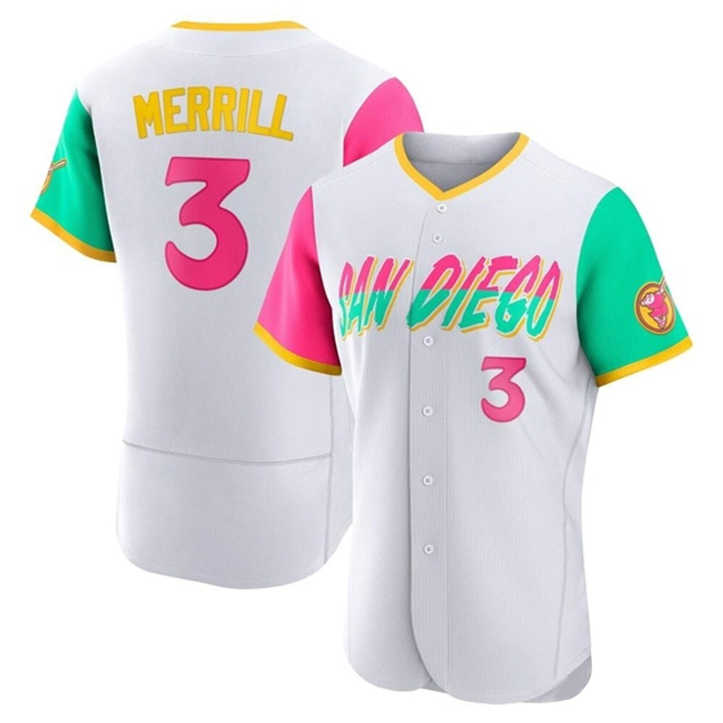 Davalo S.Diego Padres #3 Jackson Merrill Player White City Connect Home Limited Elite Stitched Jerseys