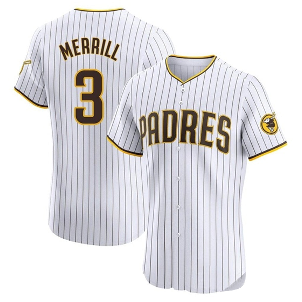 Davalo S.Diego Padres #3 Jackson Merrill Player White Home Limited Elite Stitched Jerseys