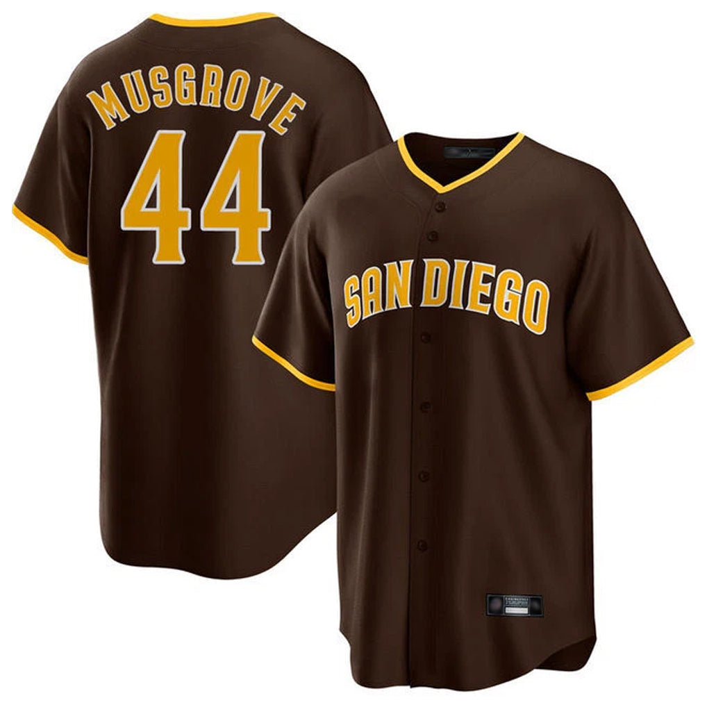 Davalo S.Diego Padres #44 Joe Musgrove Player Brown Home Game Stitched Jerseys