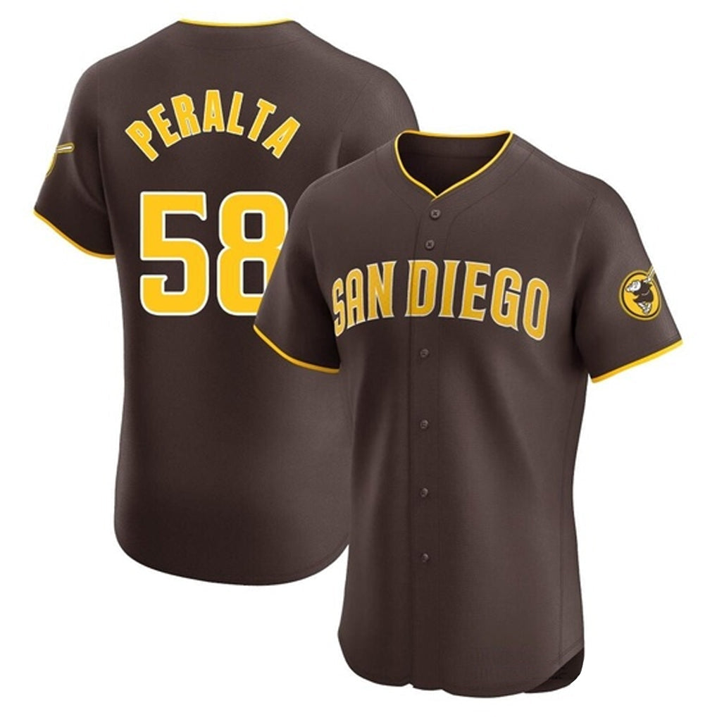 Davalo S.Diego Padres #58 Wandy Peralta Player Brown Home Limited Elite Stitched Jerseys