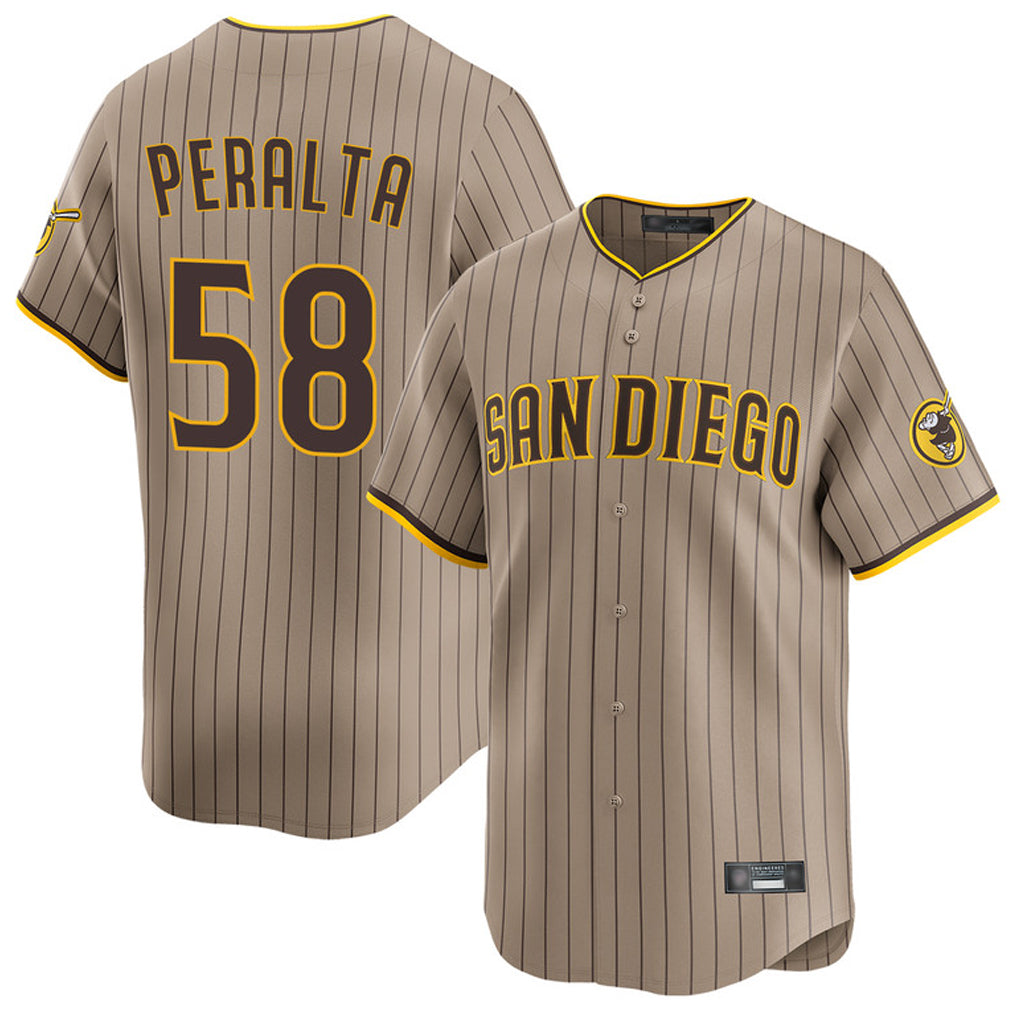 Davalo S.Diego Padres #58 Wandy Peralta Player Khaki Home Limited Stitched Jerseys