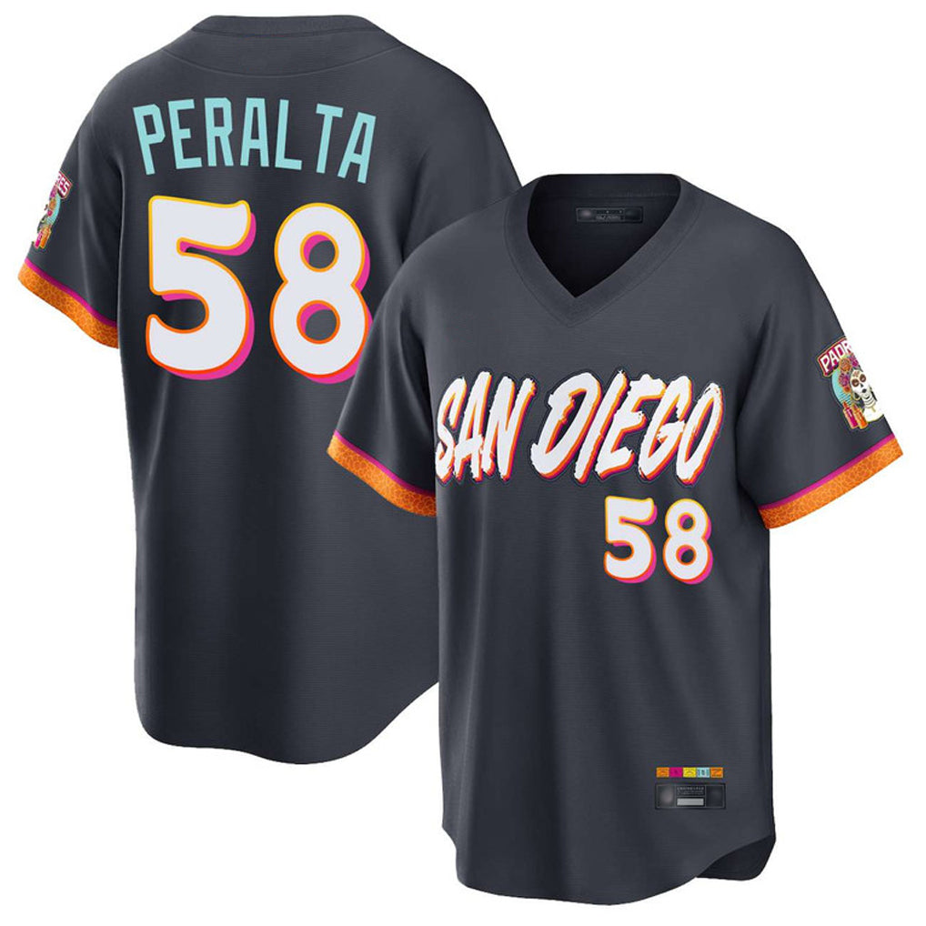 Davalo S.Diego Padres #58 Wandy Peralta Player Obsidian 2026 City Connect Home Limited T-shirt Stitched Jerseys