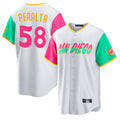 Davalo S.Diego Padres #58 Wandy Peralta Player White City Connect Home Game Stitched Jerseys