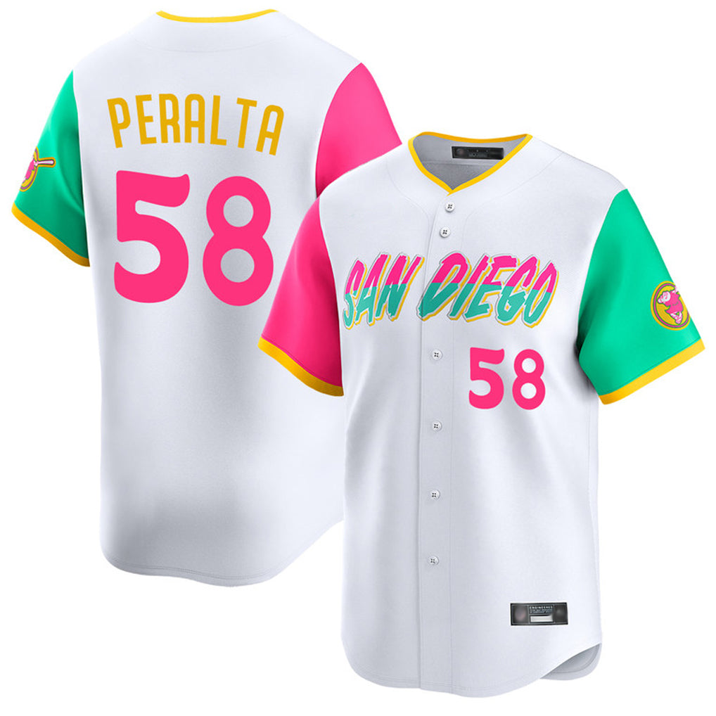 Davalo S.Diego Padres #58 Wandy Peralta Player White City Connect Home Limited Stitched Jerseys