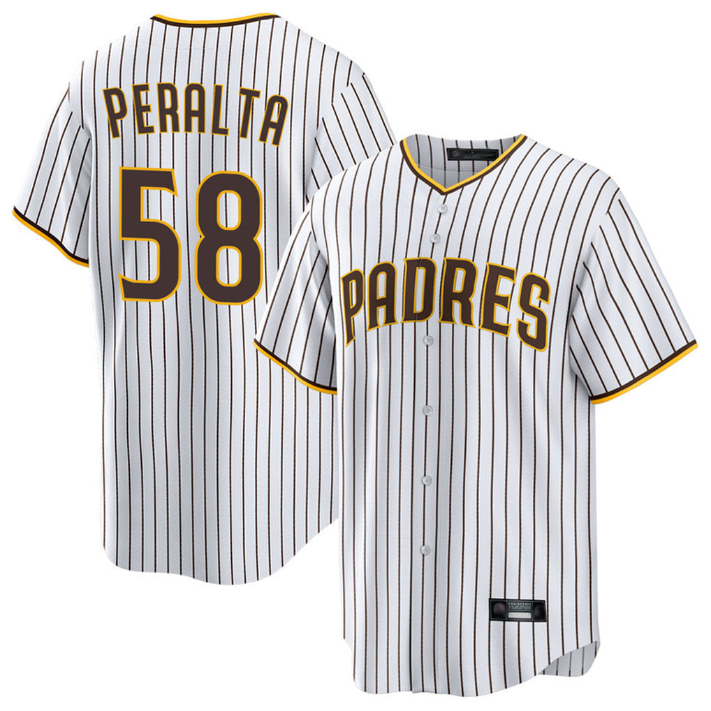 Davalo S.Diego Padres #58 Wandy Peralta Player White Home Game Stitched Jerseys
