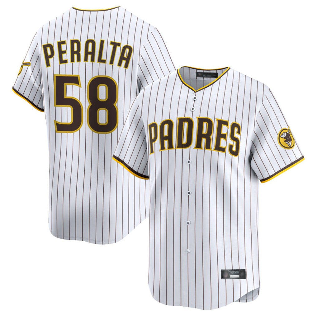 Davalo S.Diego Padres #58 Wandy Peralta Player White Limited Home Stitched Jerseys