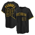 Davalo S.Diego Padres #98 Randy Vasquez Player Black Snake Skin City Home Game Stitched Jerseys
