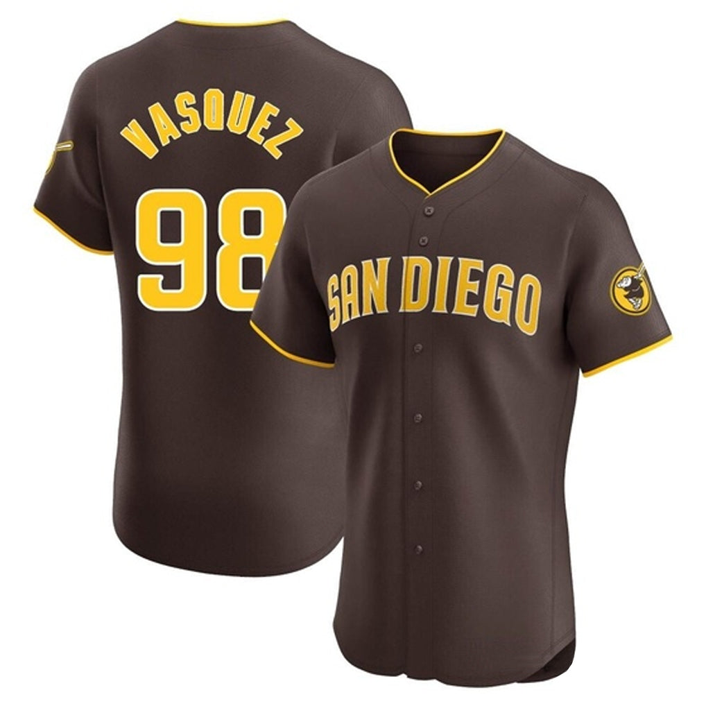 Davalo S.Diego Padres #98 Randy Vasquez Player Brown Home Limited Elite Stitched Jerseys