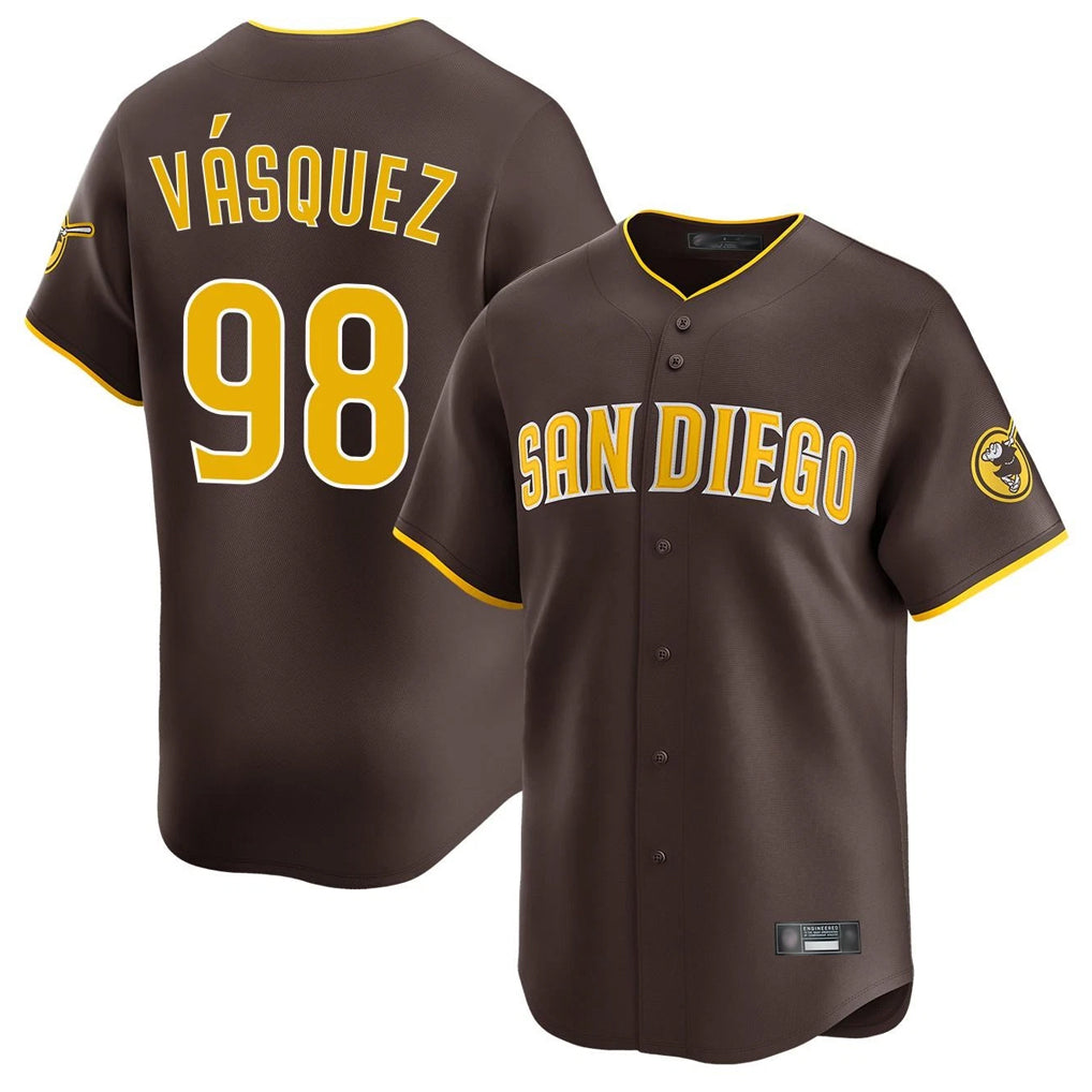 Davalo S.Diego Padres #98 Randy Vasquez Player Brown Home Limited Stitched Jerseys