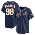 Davalo S.Diego Padres #98 Randy Vasquez Player Navy Cooperstown Collection Limited Home Stitched Jerseys
