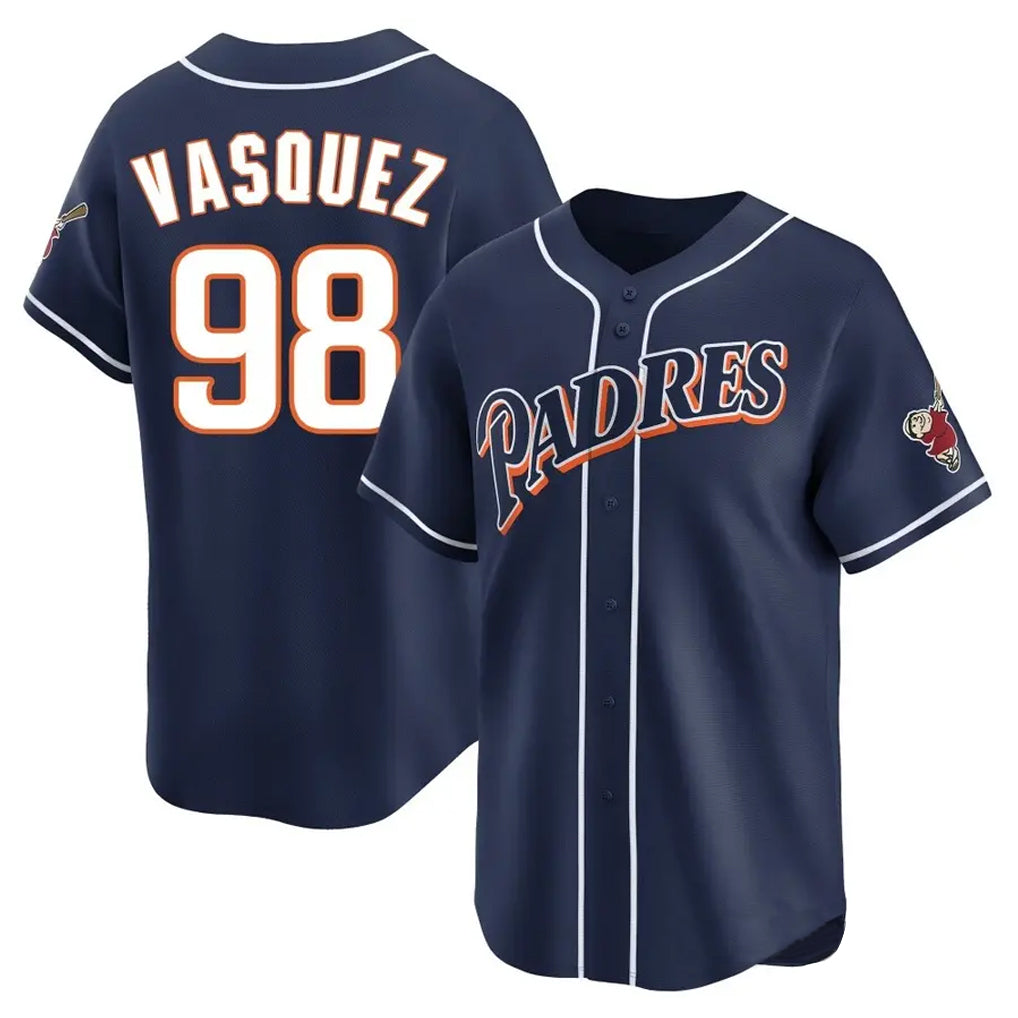 Davalo S.Diego Padres #98 Randy Vasquez Player Navy Cooperstown Collection Limited Home Stitched Jerseys