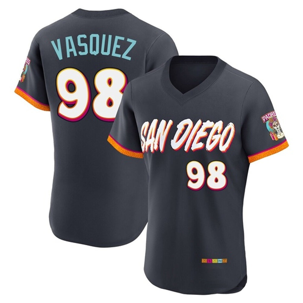 Davalo S.Diego Padres #98 Randy Vasquez Player Obsidian 2026 City Connect Home Limited Elite T-shirt Stitched Jerseys