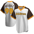 Davalo S.Diego Padres #98 Randy Vasquez Player White Home Cooperstown Collection Replica Game Stitched Jerseys