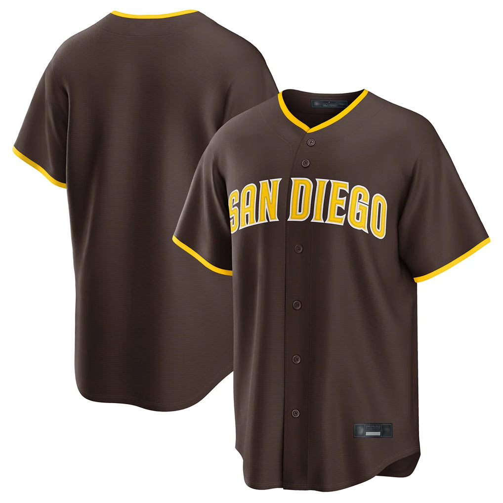 Davalo S.Diego Padres Blank Player Brown Home Game Stitched Jerseys