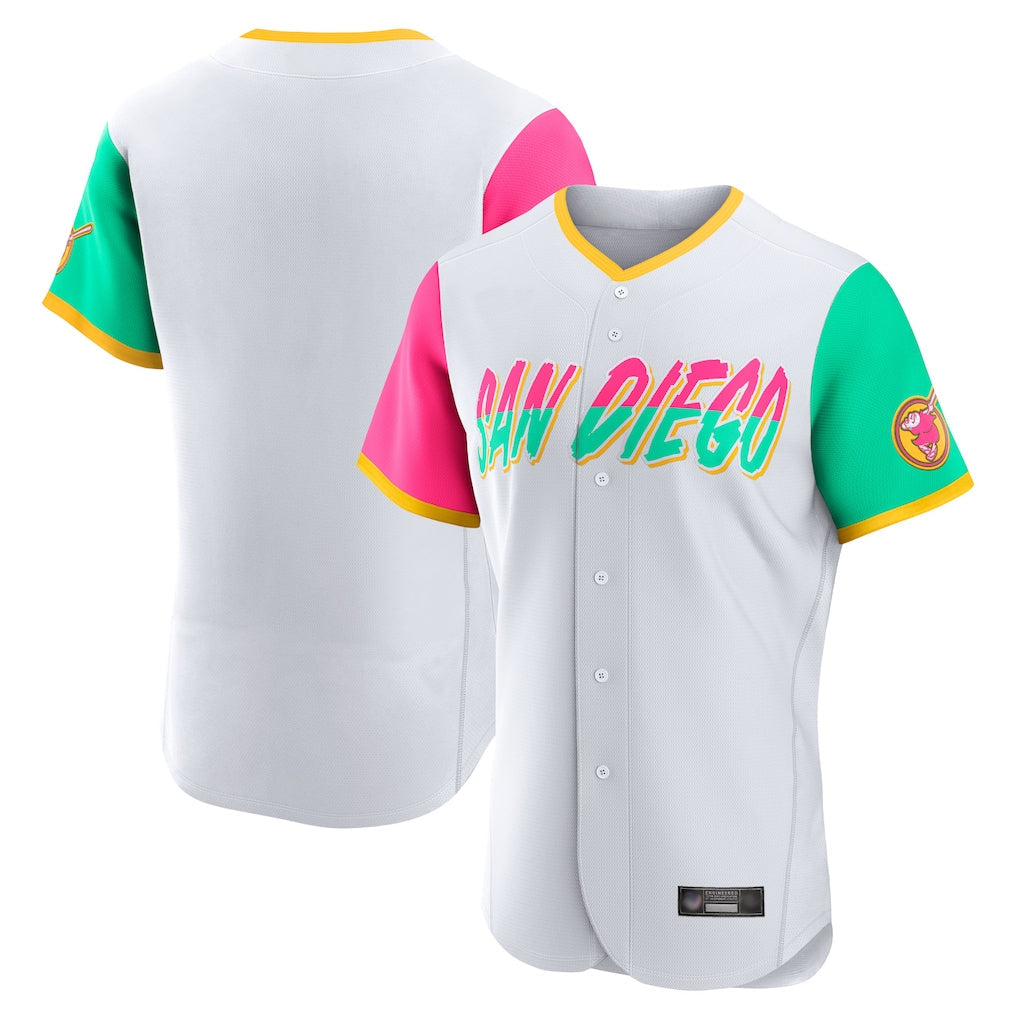 Davalo S.Diego Padres Blank Player White City Connect Home Limited Elite Stitched Jerseys
