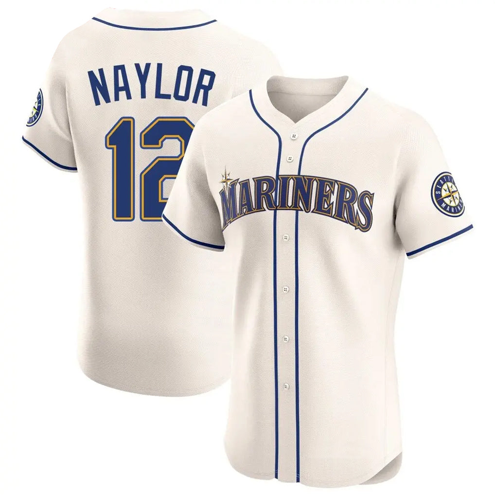 Davalo S.Mariners #12 Josh Naylor Player Cream Home Limited Elite Stitched Jerseys