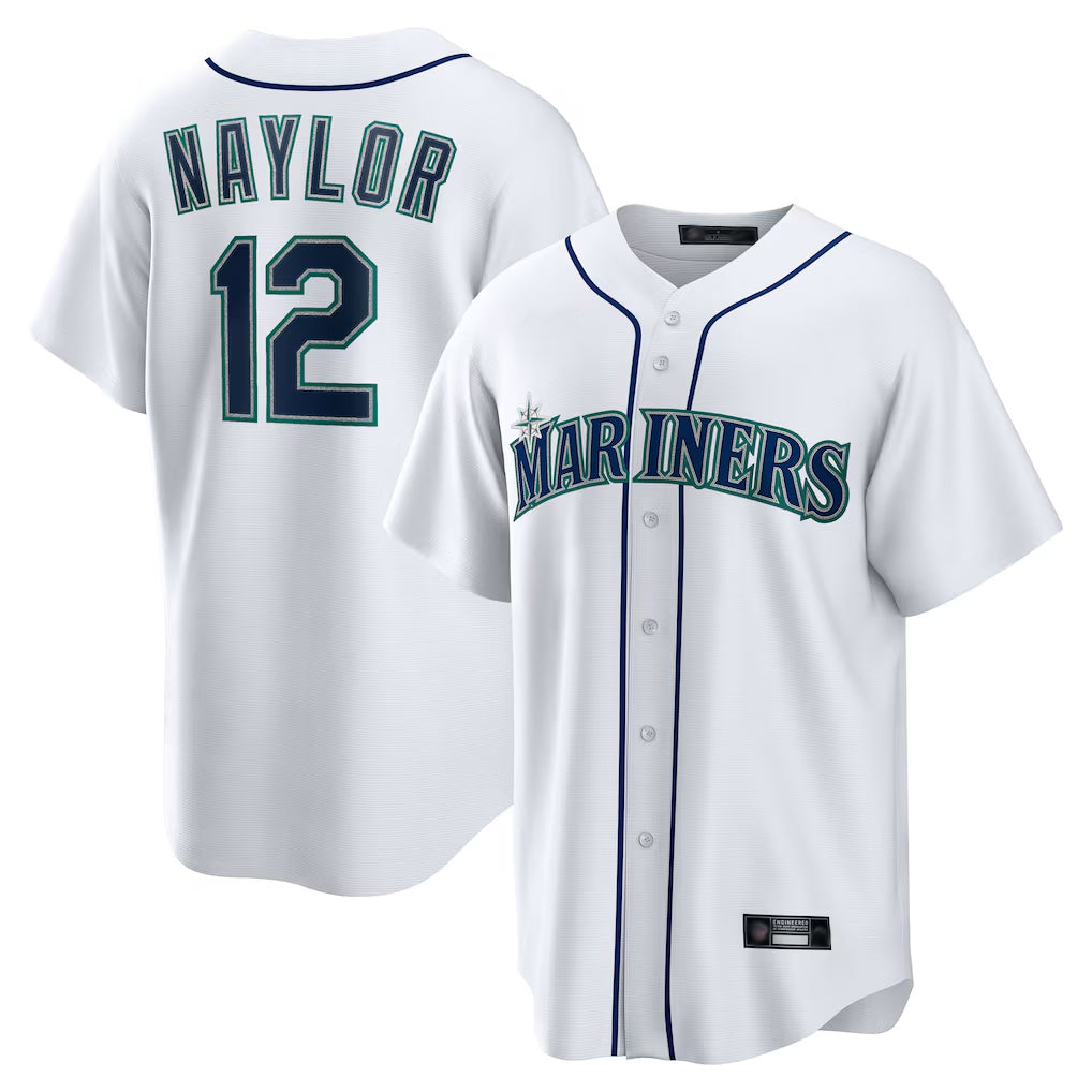 Davalo S.Mariners #12 Josh Naylor Player White Home Game Stitched Jerseys