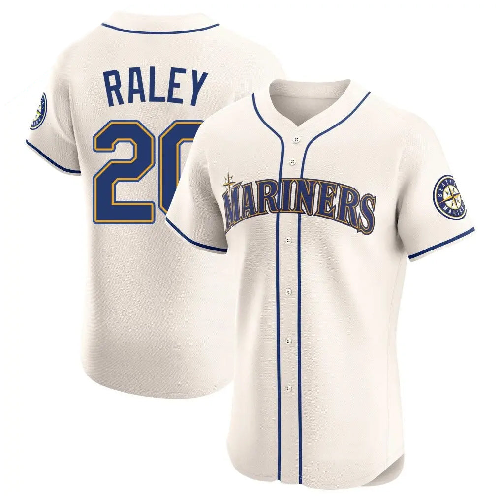 Davalo S.Mariners #20 Luke Raley Player Cream Home Limited Elite Stitched Jerseys