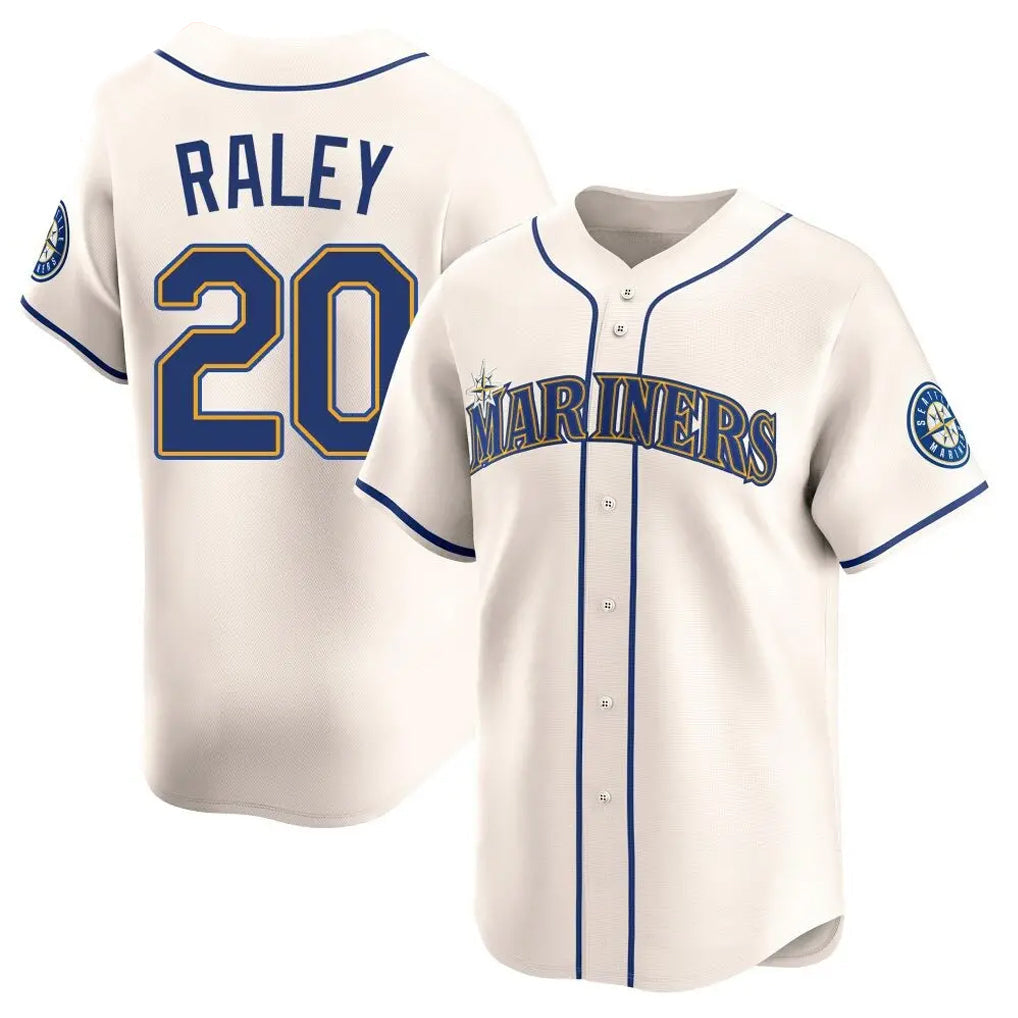 Davalo S.Mariners #20 Luke Raley Player Cream Home Limited Stitched Jerseys
