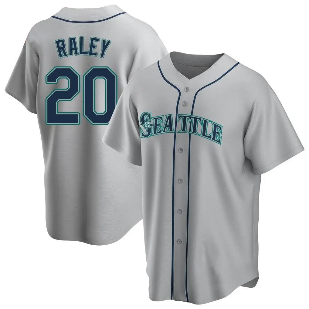 Davalo S.Mariners #20 Luke Raley Player Gray Home Game Stitched Jerseys
