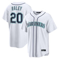 Davalo S.Mariners #20 Luke Raley Player White Home Game Stitched Jerseys