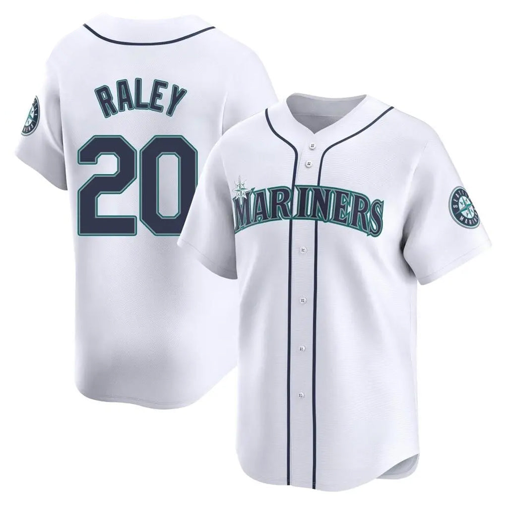 Davalo S.Mariners #20 Luke Raley Player White Home Limited Stitched Jerseys