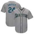 Davalo S.Mariners #24 Ken Griffey Jr Player Gray Cool Base Home Game Stitched Jerseys