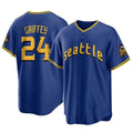 Davalo S.Mariners #24 Ken Griffey Jr Player Royal City Connect Home Game Stitched Jerseys