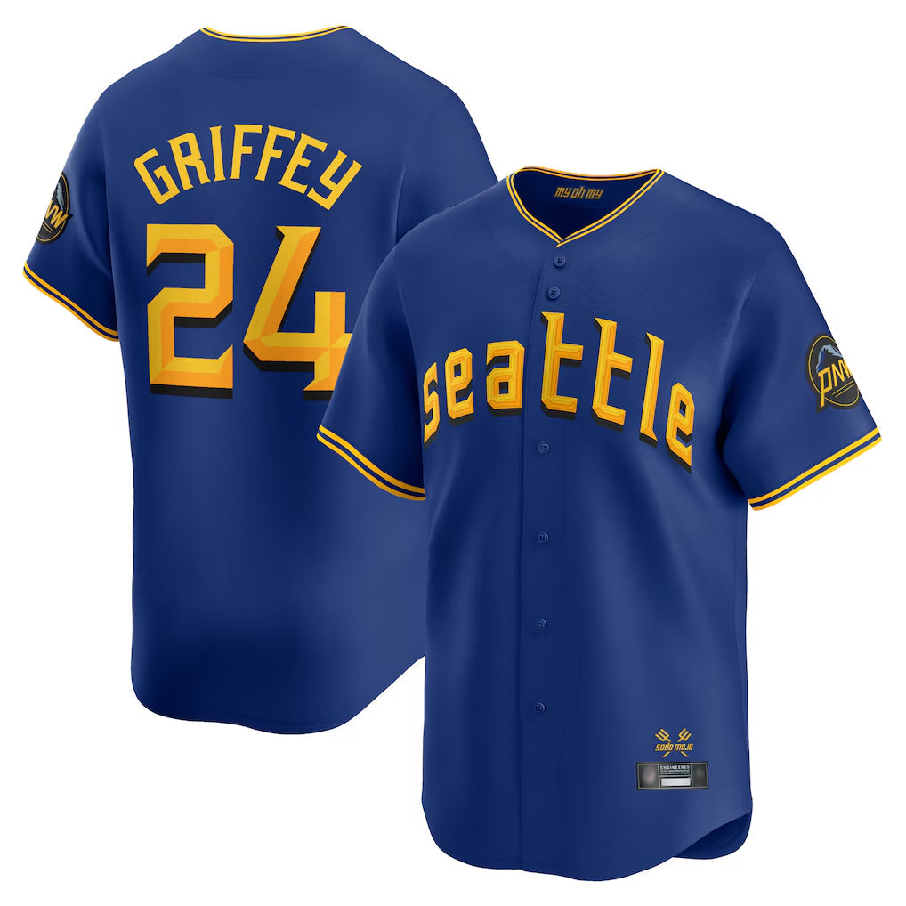 Davalo S.Mariners #24 Ken Griffey Jr Player Royal City Connect Home Limited Stitched Jerseys