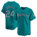 Davalo S.Mariners #24 Ken Griffey Jr Player Teal Home Limited Stitched Jerseys