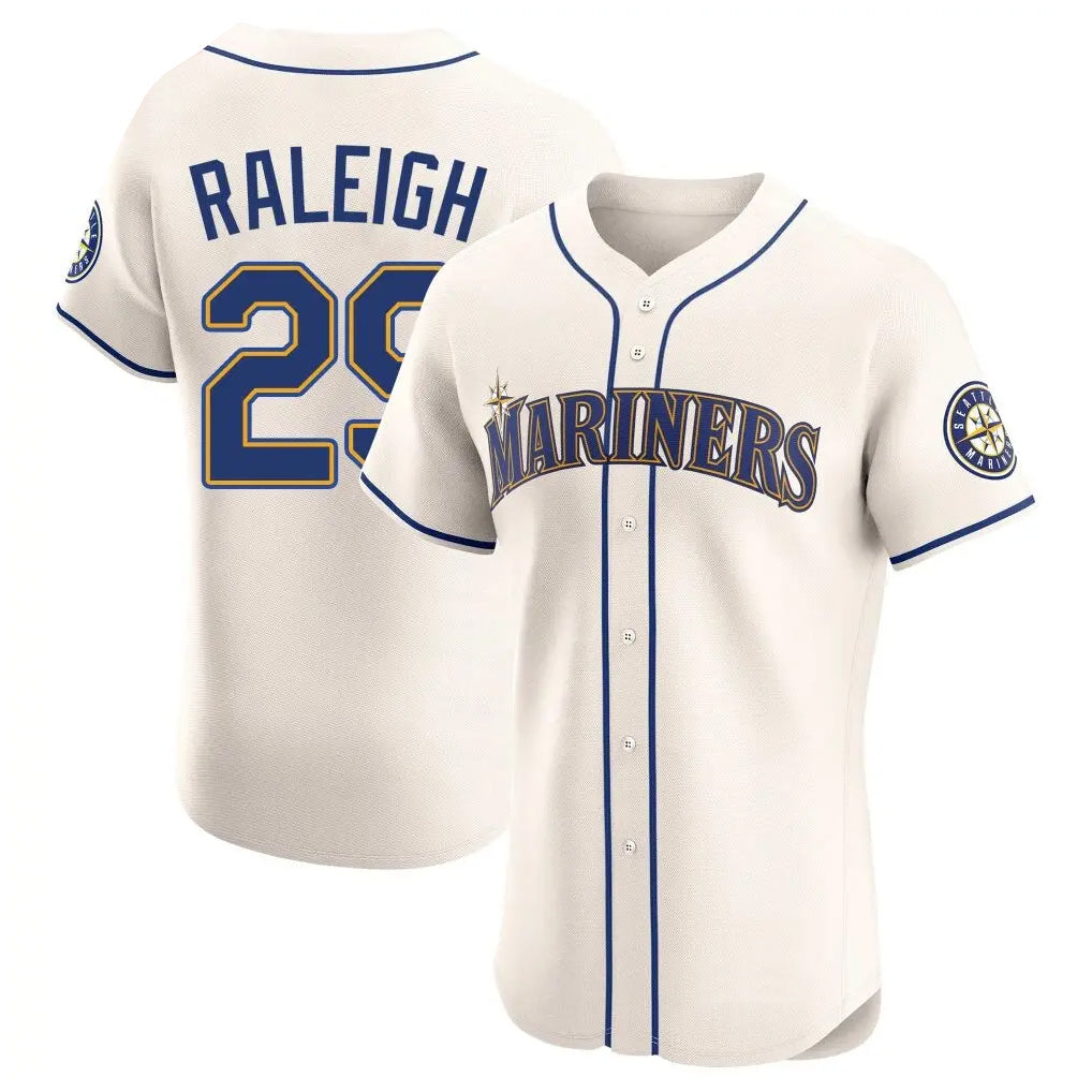 Davalo S.Mariners #29 Cal Raleigh Player Cream Home Limited Elite Stitched Jerseys