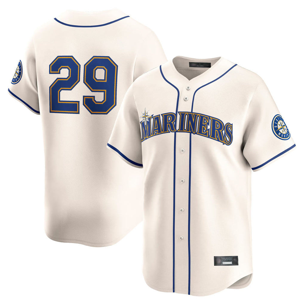 Davalo S.Mariners #29 Cal Raleigh Player Cream Home Limited Stitched Jerseys