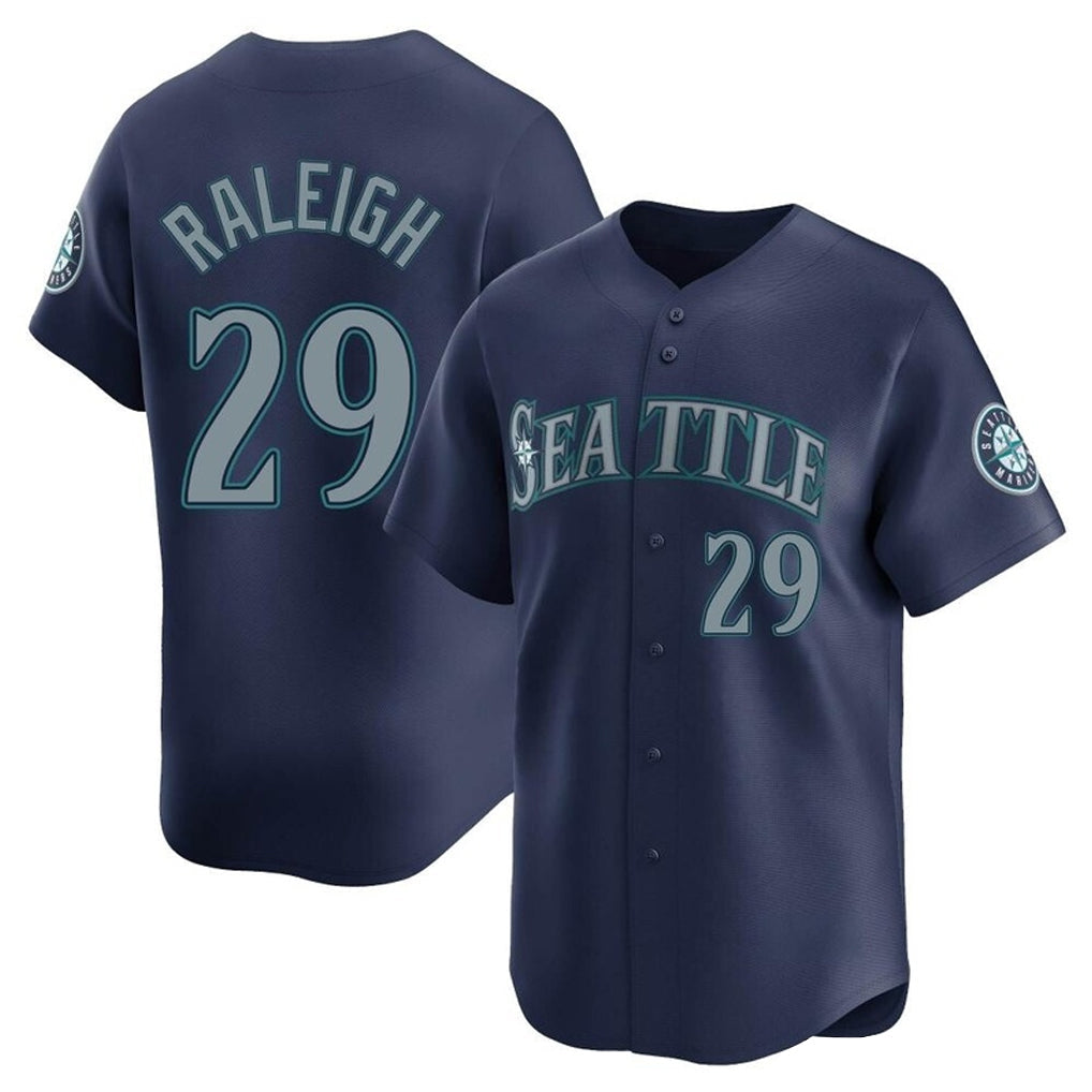 Davalo S.Mariners #29 Cal Raleigh Player Navy Home Limited Stitched Jerseys