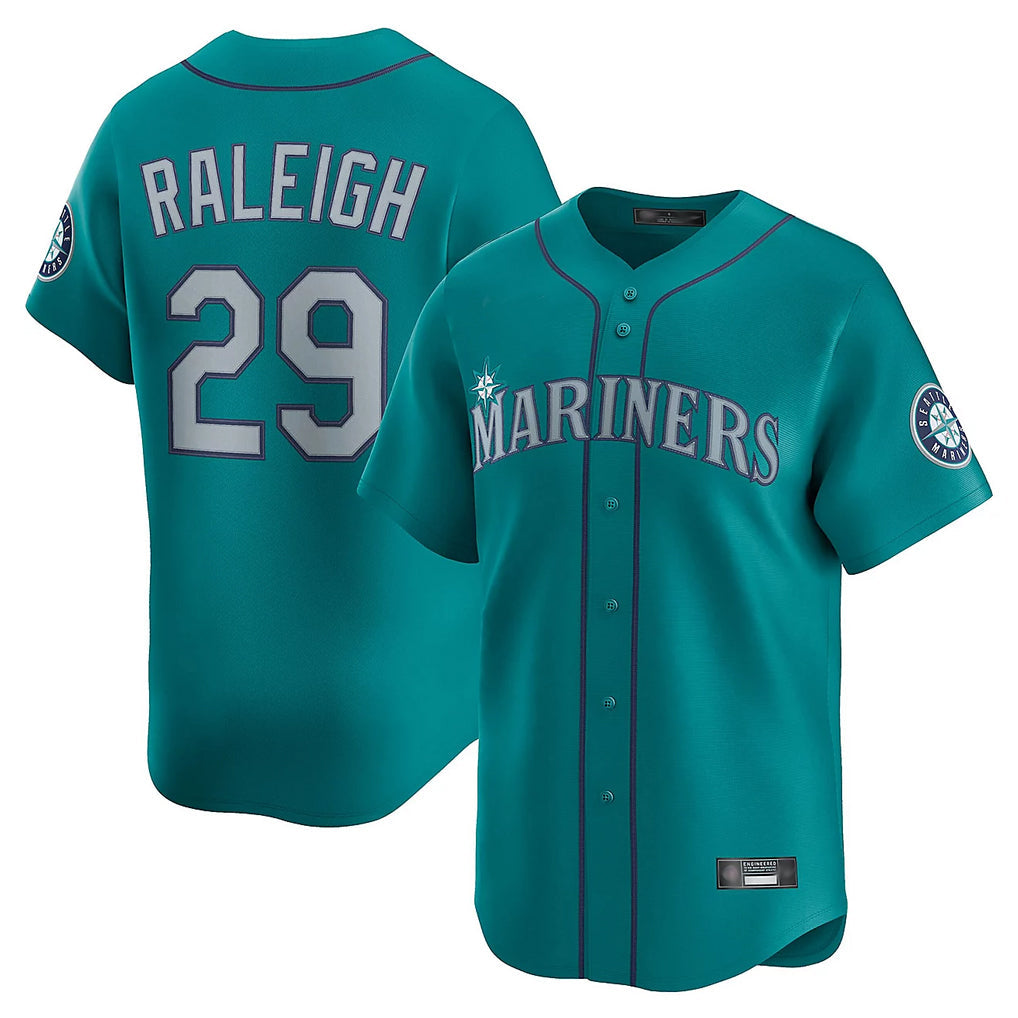 Davalo S.Mariners #29 Cal Raleigh Player Teal Home Limited Stitched Jerseys