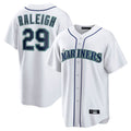 Davalo S.Mariners #29 Cal Raleigh Player White Home Game Stitched Jerseys