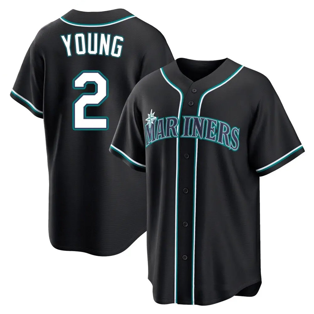 Davalo S.Mariners #2 Cole Young Player Black Fashion Home Limited Stitched Jerseys