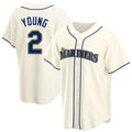 Davalo S.Mariners #2 Cole Young Player Cream Home Game Stitched Jerseys