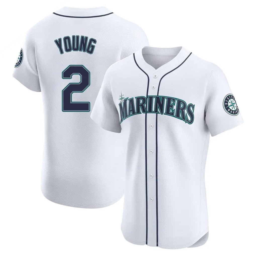 Davalo S.Mariners #2 Cole Young Player White Home Limited Elite Stitched Jerseys