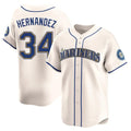 Davalo S.Mariners #34 Felix Hernandez Player Cream Home Limited Stitched Jerseys